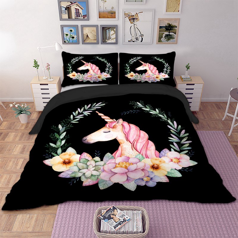 Unicorn bed on sale sheets queen size