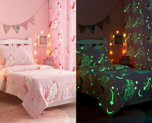 3pc Kids Glow In The Dark Bedroom Set - Warm Blanket