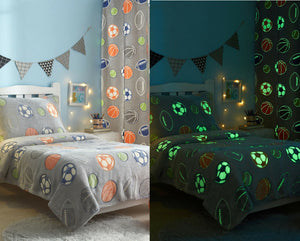 3pc Kids Glow In The Dark Bedroom Set - Warm Blanket