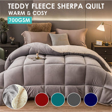 Load image into Gallery viewer, Teddy Bear Fleece Quilt 700GSM Reversible - Super Warm