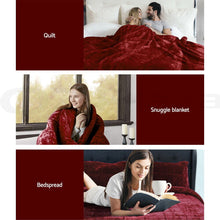 Load image into Gallery viewer, Faux Mink Quilt Comforter - Burgundy