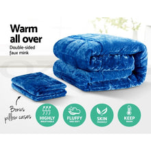 Load image into Gallery viewer, Faux Mink Quilt Comforter - Blue