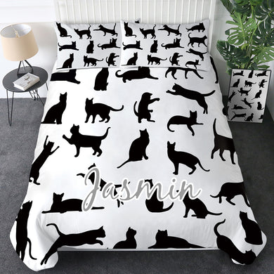 Customised Black Cats Quilt Cover Set - Various Styles