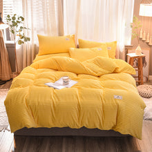 Load image into Gallery viewer, Soft Corduroy Velvet Fleece Quilt Cover Set - Yellow Mellow