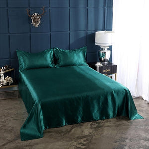 Satin Flat Sheet or Pillowcases - Various Colours