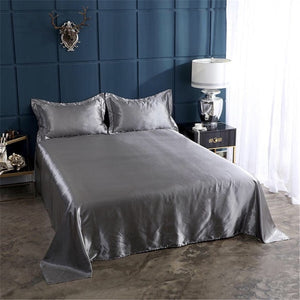 Satin Flat Sheet or Pillowcases - Various Colours