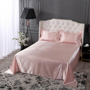 Satin Flat Sheet or Pillowcases - Various Colours