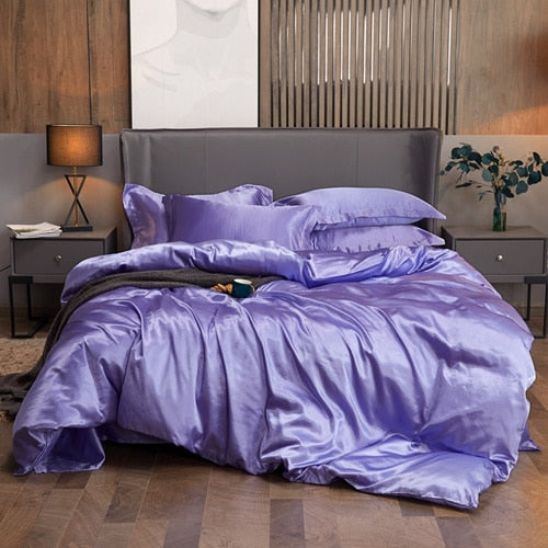 Satin Bedding Set - Lilac