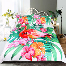 Load image into Gallery viewer, Tropical Flamingo Bedding Set